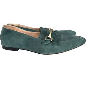 Witchery Clemence leather green horsebit loafer women’s 7.5 ballet flats chic